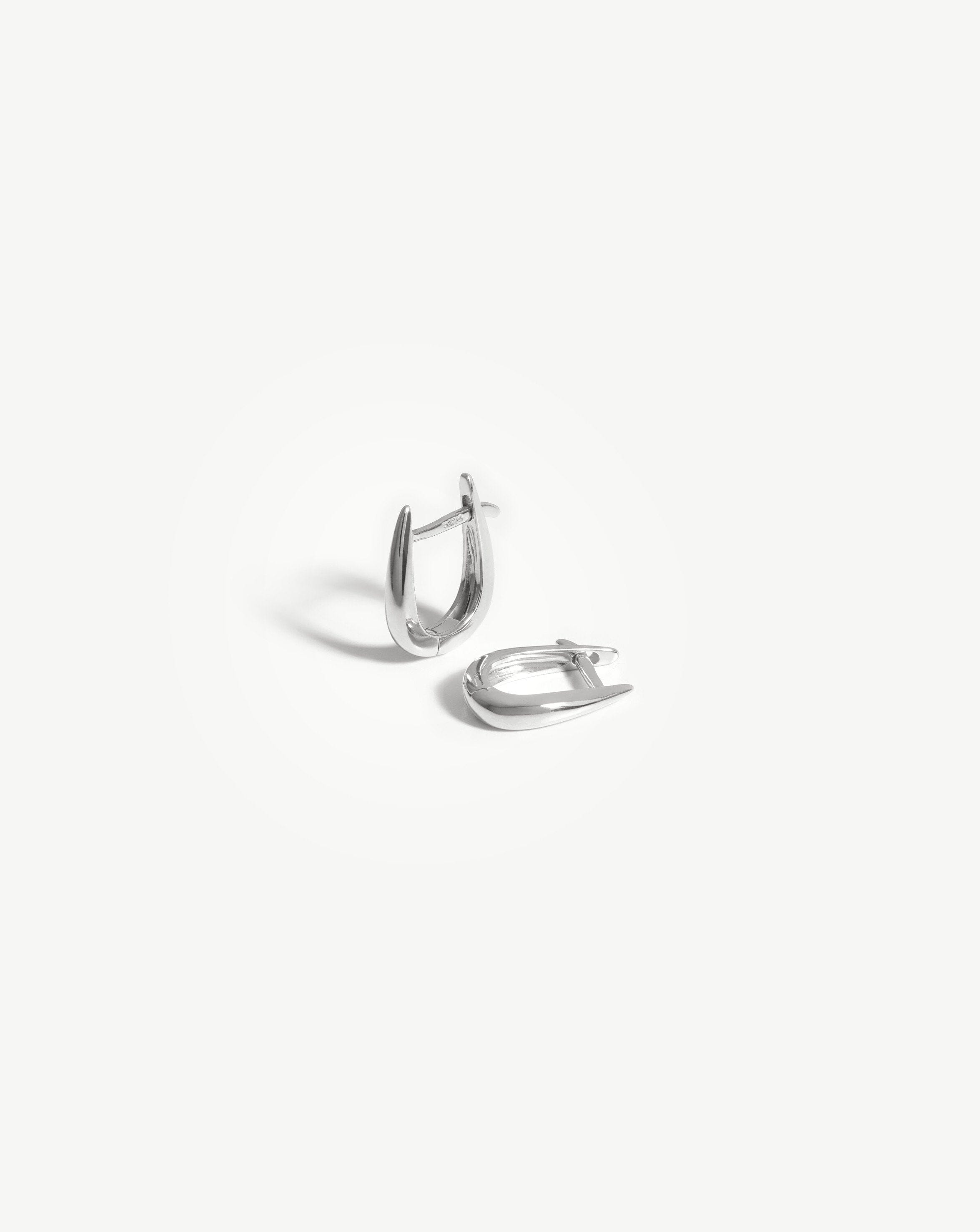 Solid Gold Claw Huggies | 14ct White Gold