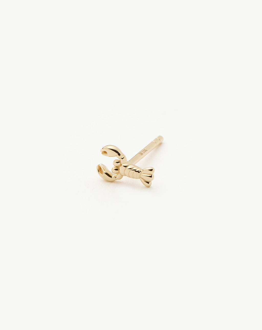 Solid Gold Lobster Single Stud Earring | 14ct Solid Gold