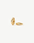 Solid Gold Diamond Dome Huggies | 14ct Solid Gold/Diamond