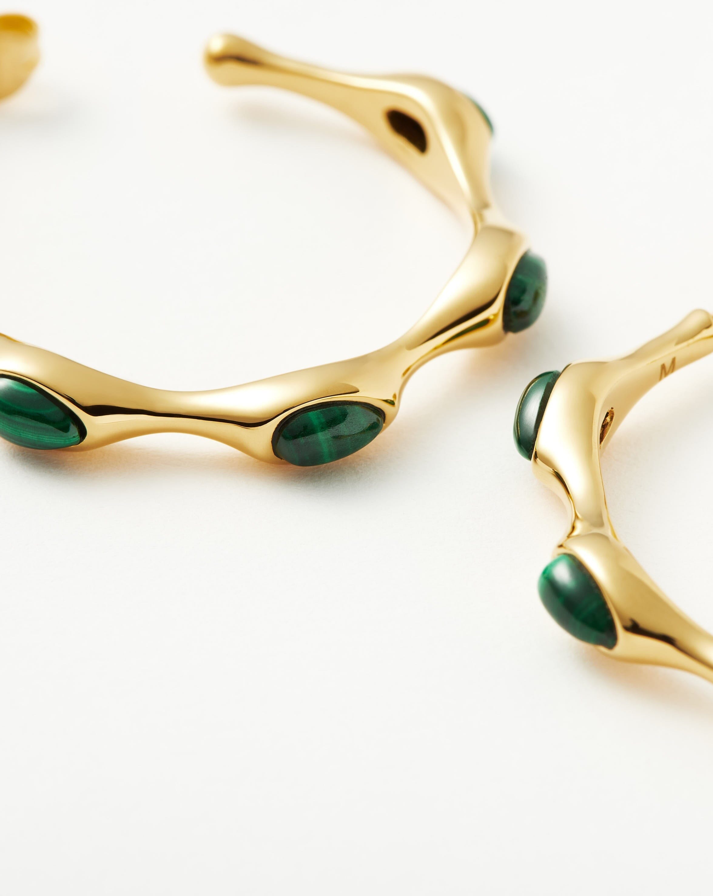 Magma Gemstone Medium Hoop Earrings | 18ct Recycled Gold Plated on Brass