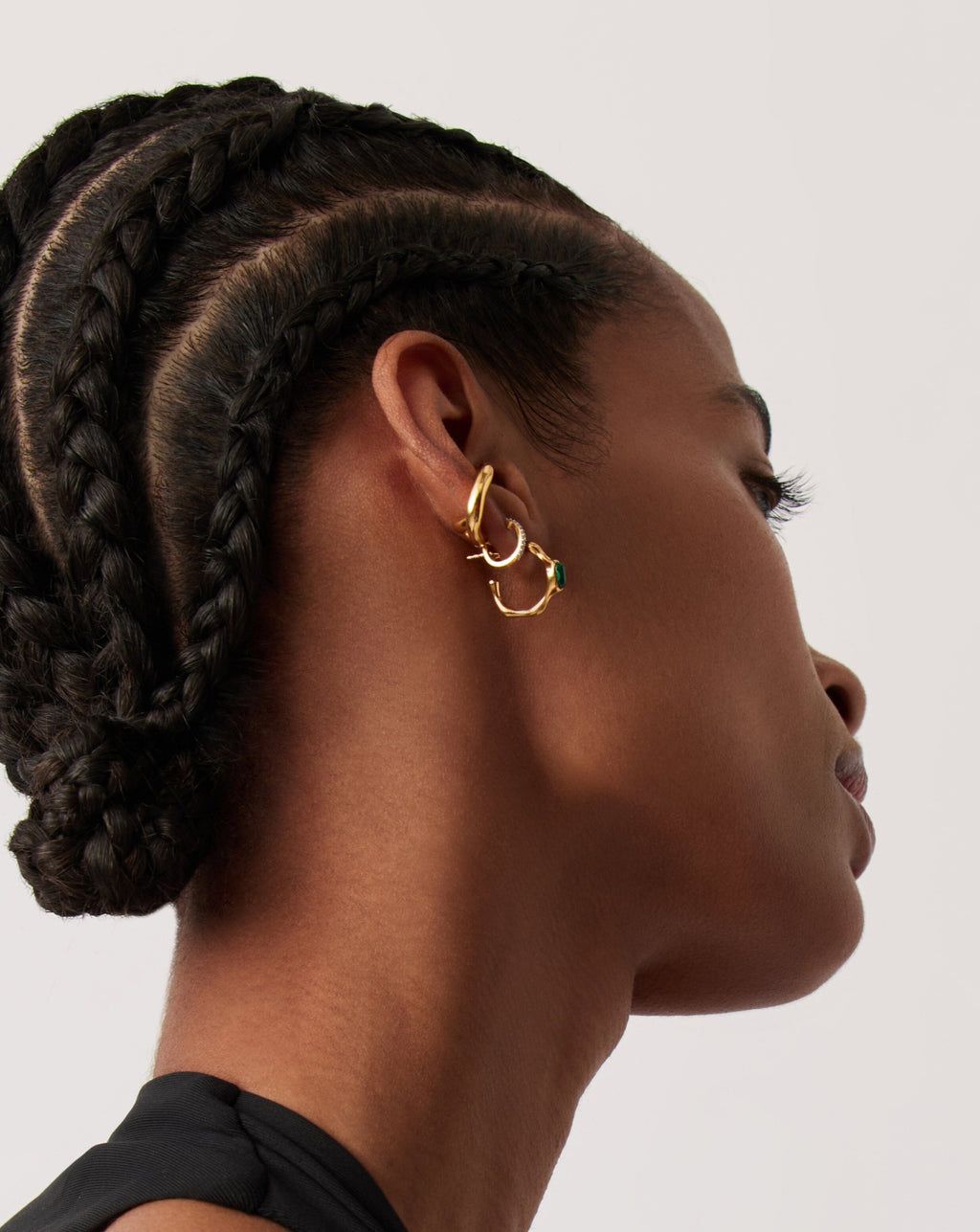 Magma Gemstone Small Hoop Earrings | 18ct Recycled Gold Vermeil on Recycled Sterling Silver