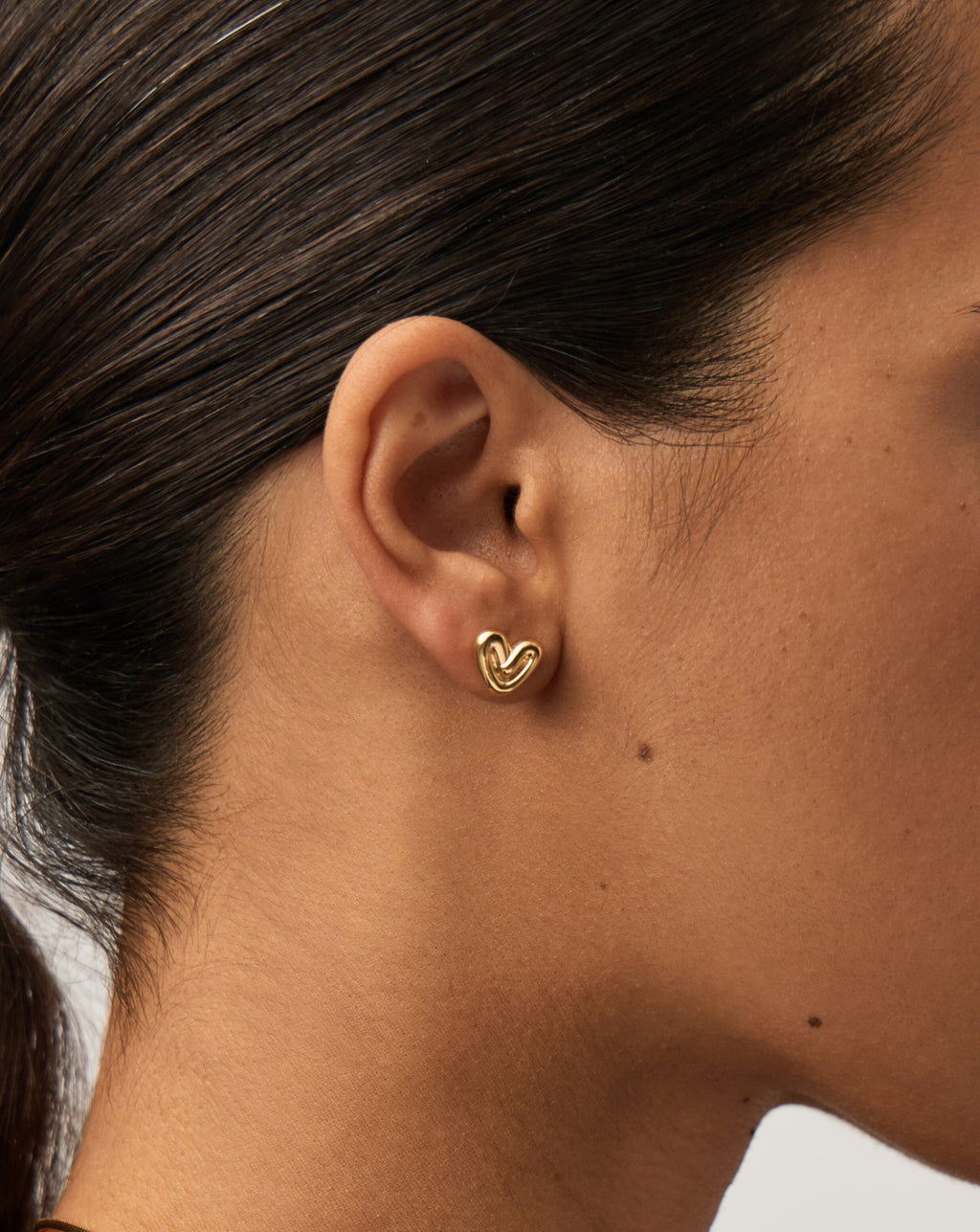 Puffy Heart Mini Stud Earrings | 18ct Gold Vermeil