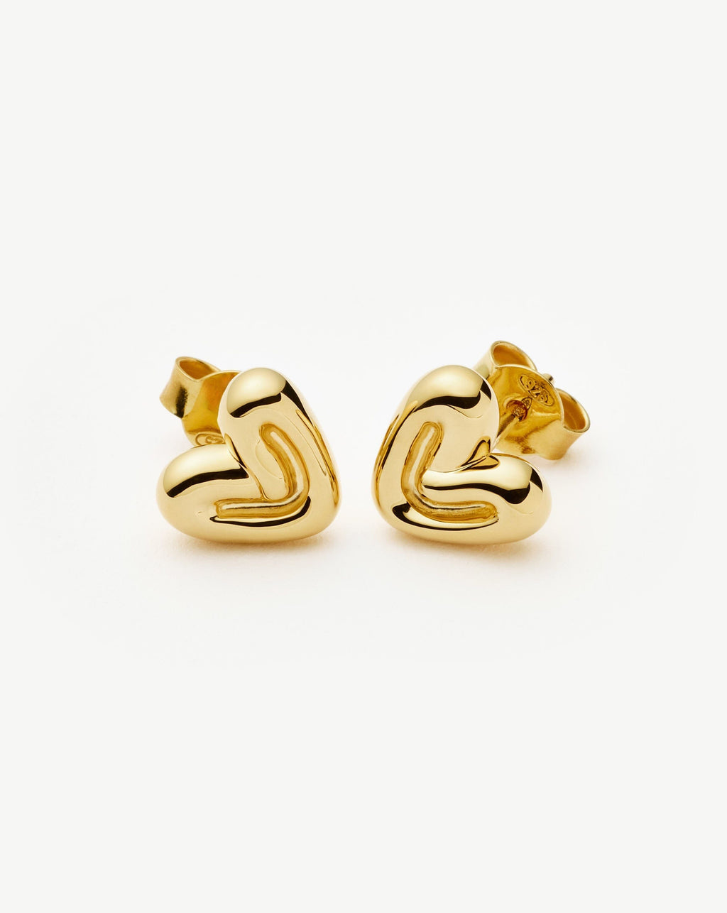 Puffy Heart Mini Stud Earrings | 18ct Gold Vermeil