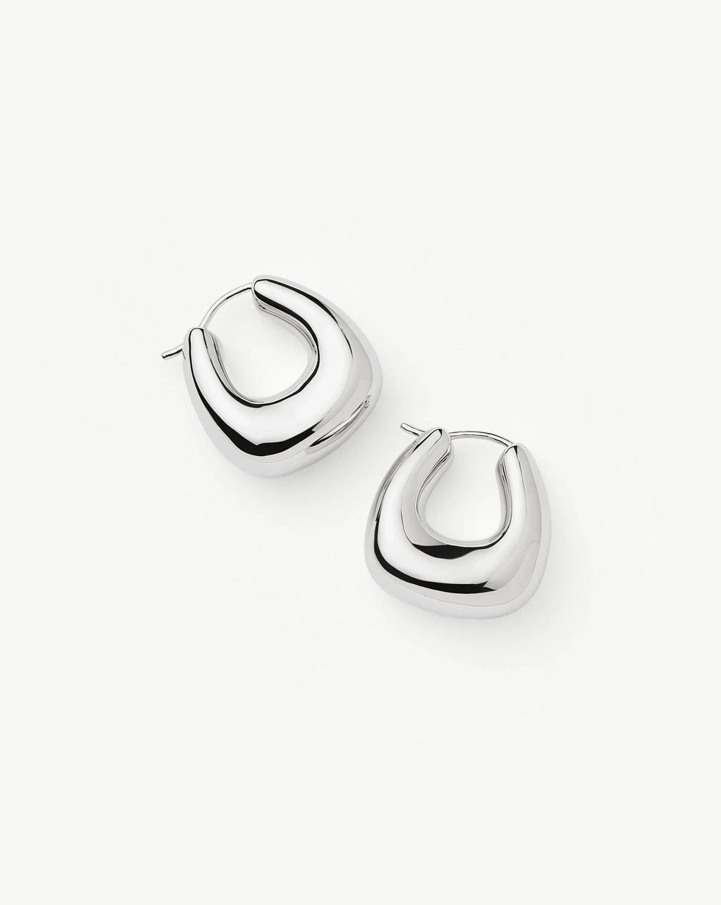 Sculptural Chubby Small Hoop Earrings | Silver Plated